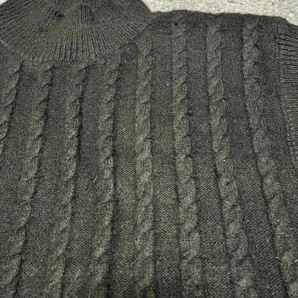 Cupcakes and Cashmere Sweater Vest Womens Large Black Knit Moc Neck Preppy - Picture 2 of 7